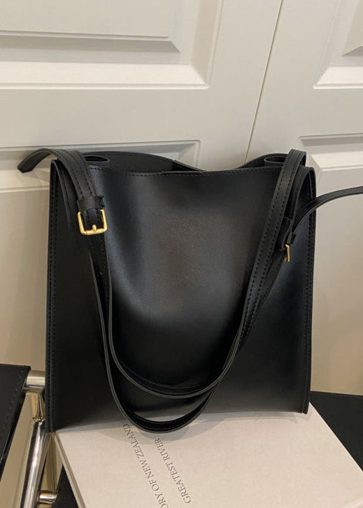 Structured PU Leather Tote With Shoulder Strap