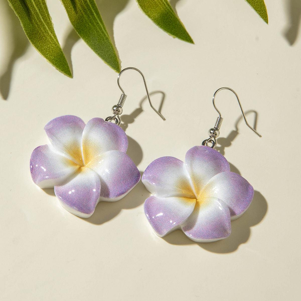Gradient Flower Earrings Cute Fresh Style Resin Jewelry