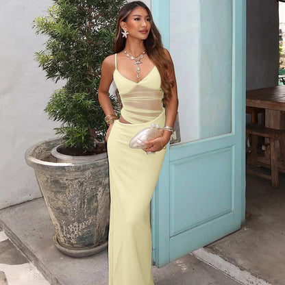 Trendy Sexy Cut-Out Mesh Cami Dress