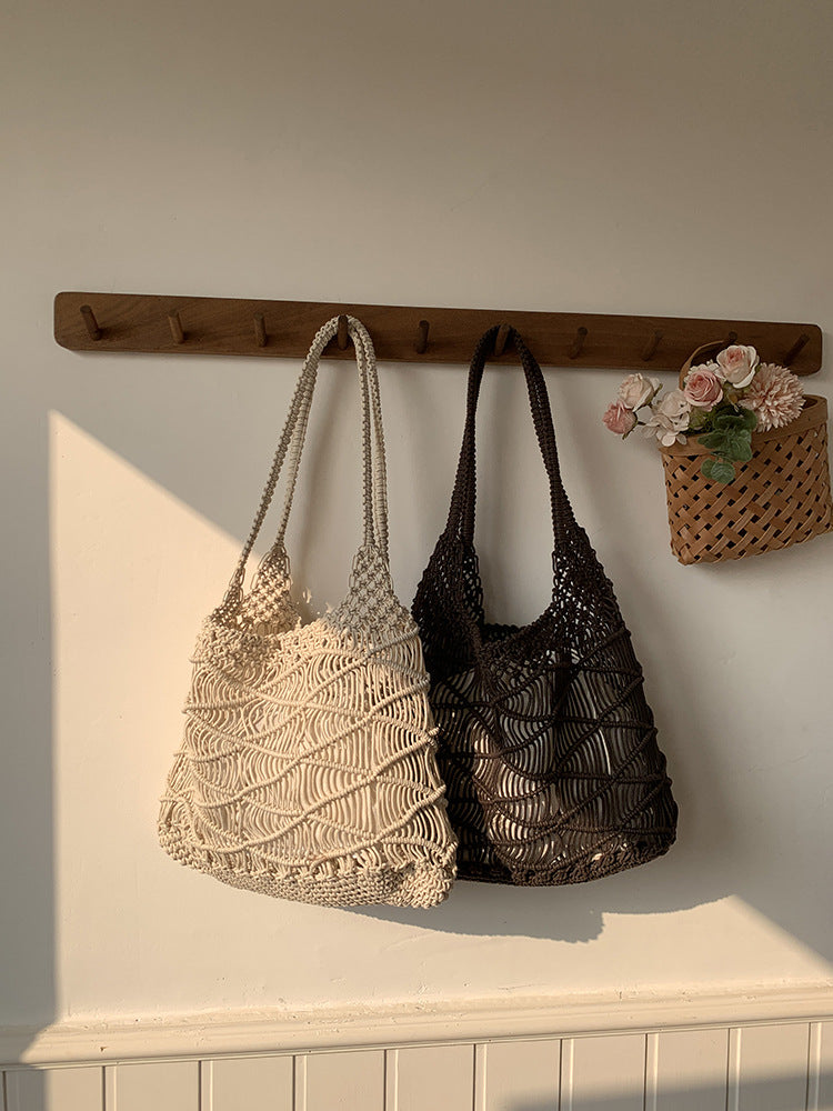 Handmade Cotton Rope Tote Bag Stylish Woven Design