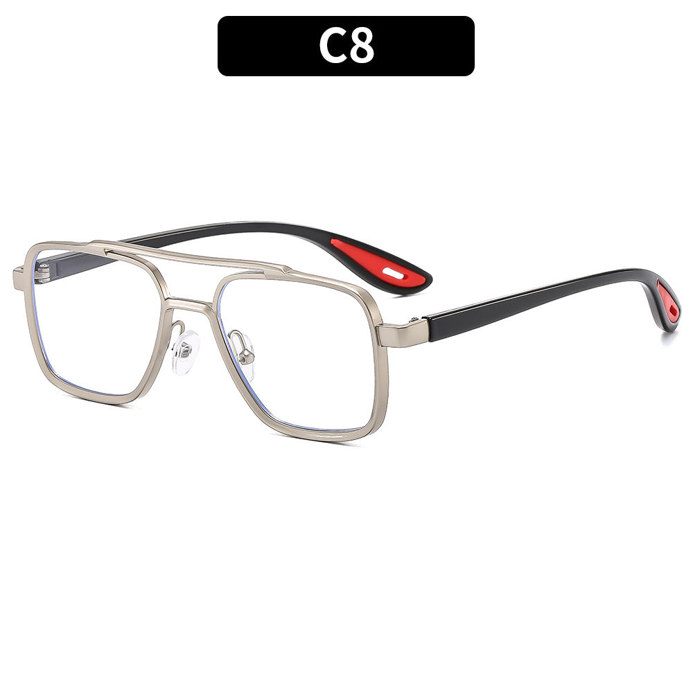Men's Stylish Double Bridge Pilot Sunglasses with UV400 Protection