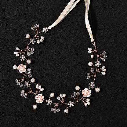 Handcrafted Pearl Flower Headband for Brides and Girls