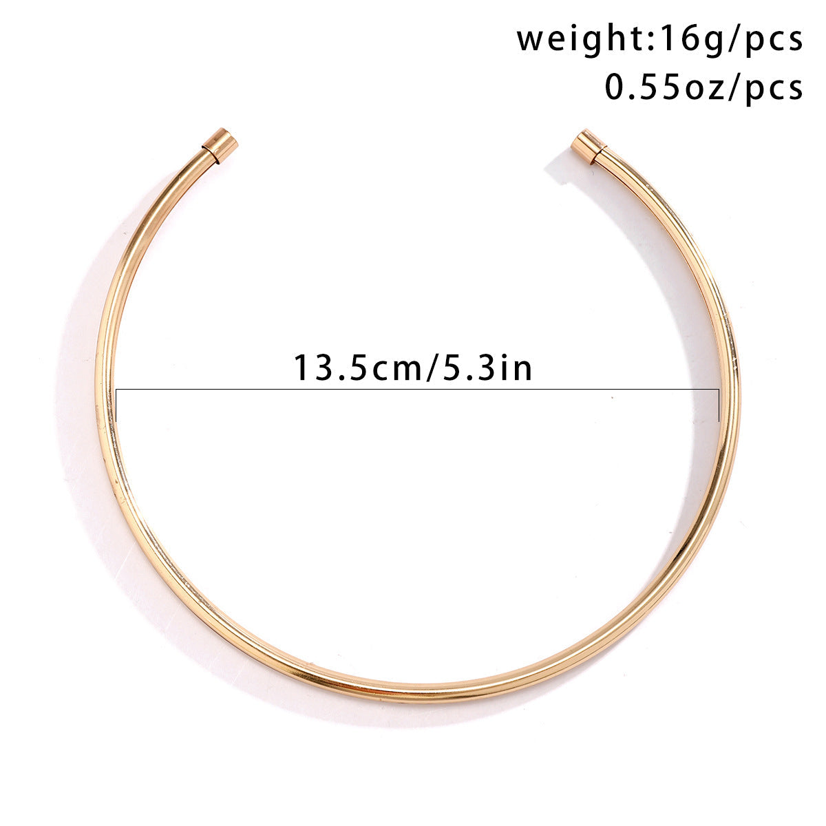 Minimalist Metal Choker Necklace With Circle Pendant