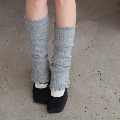 Handmade Wool Blend Knitted Lace Mid-Calf Socks