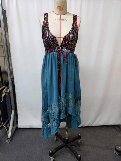 Vintage Western Style Casual Floral Dress