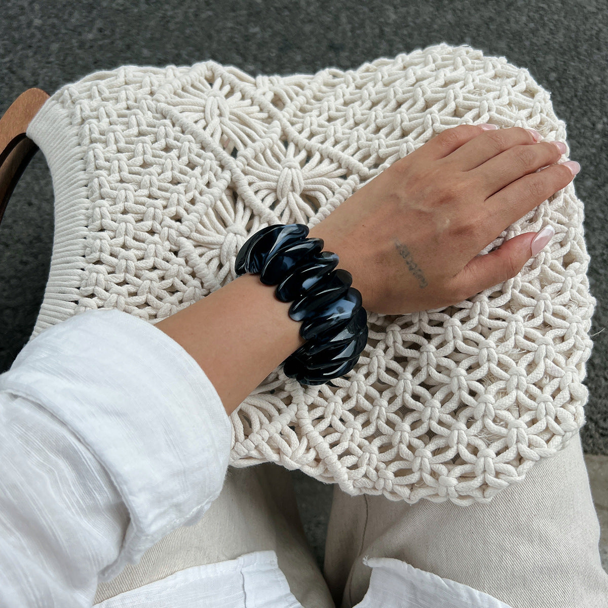 Unique Resin Gradient Bangle Stylish Stretch Bracelet
