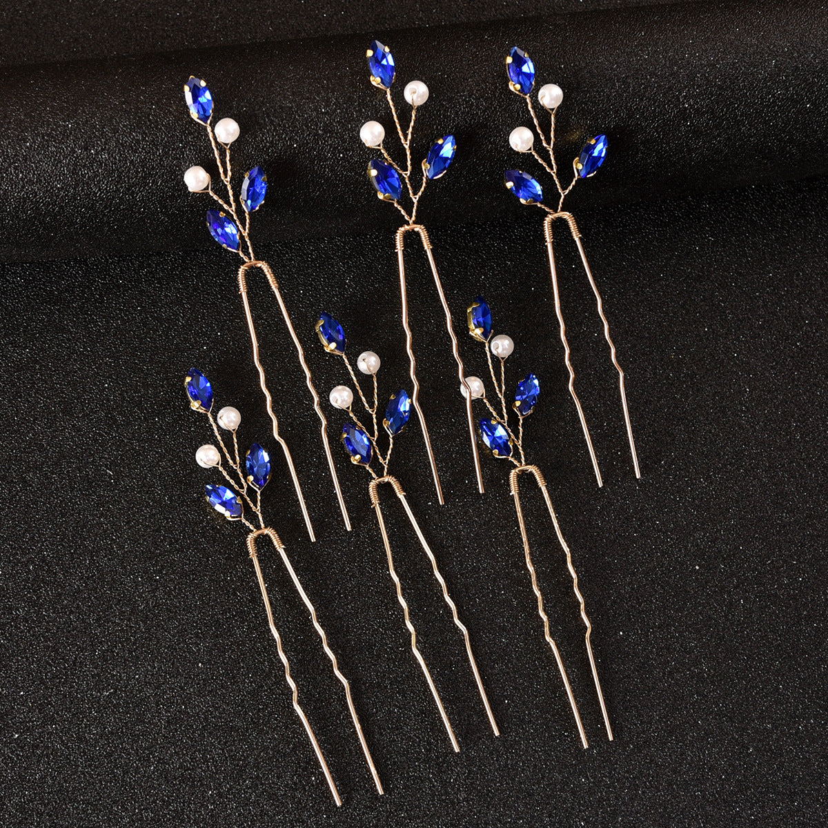 Emerald U-Shaped Hair Pins Set of 6 - Elegant Hair Accessories