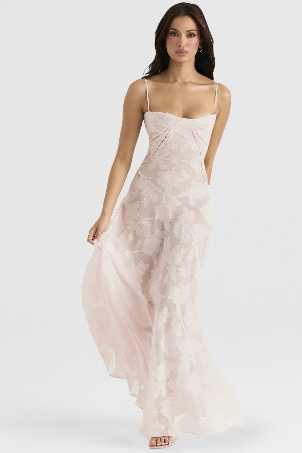 Backless String Tie Lace Sexy Long Dress