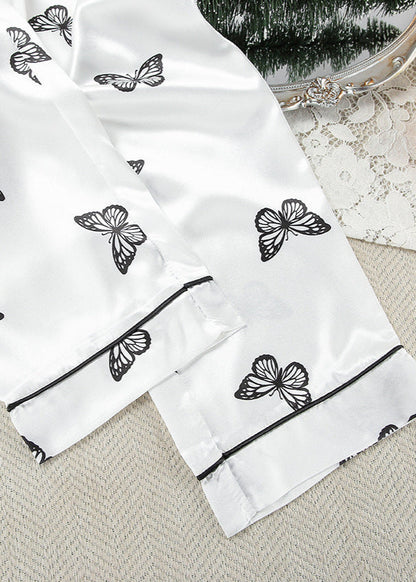 Satin Butterfly Pajama Set With Adjustable Cami Top