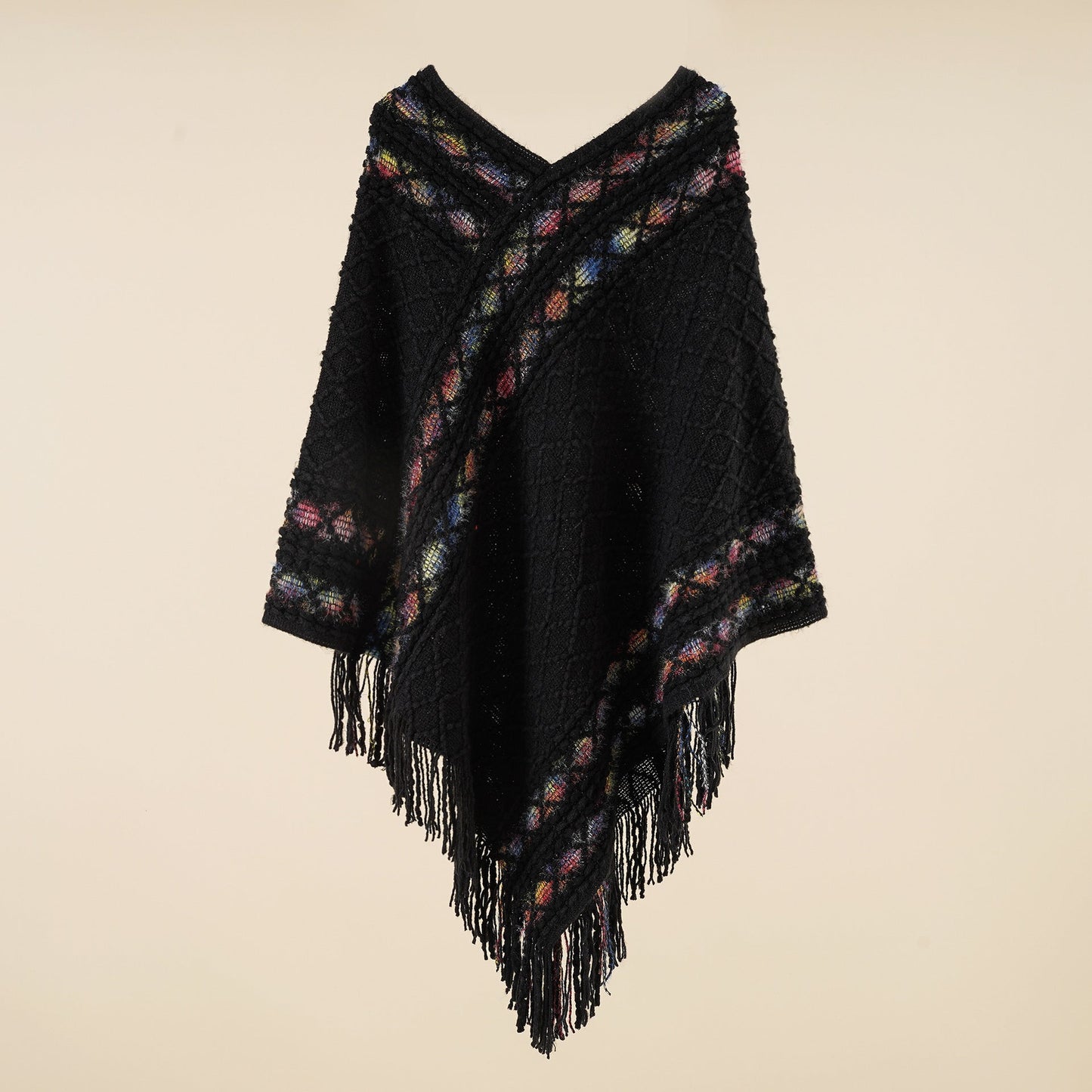 Spring And Autumn New Loose Pullover Knitted Shawl Ethnic Style Pullover Cape