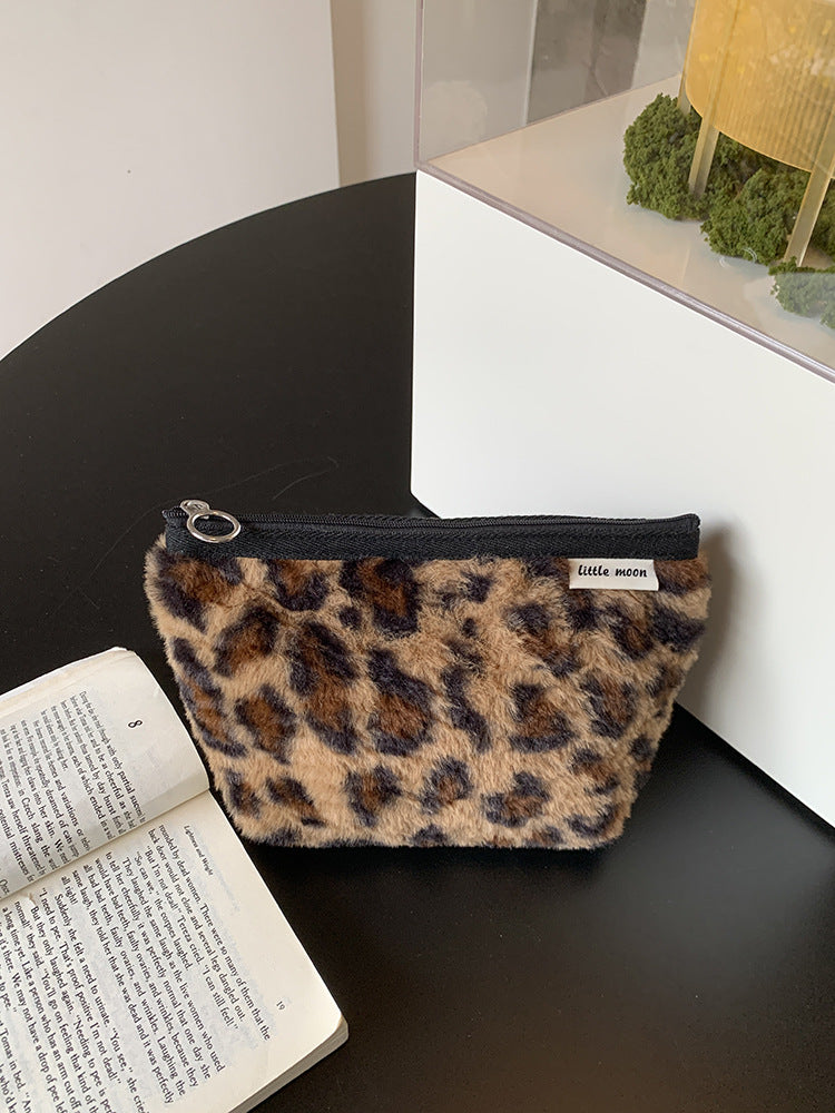 Leopard Print Makeup Bag Large Capacity Portable Travel Toiletry Organizer