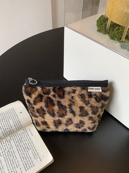 Leopard Print Makeup Bag Large Capacity Portable Travel Toiletry Organizer