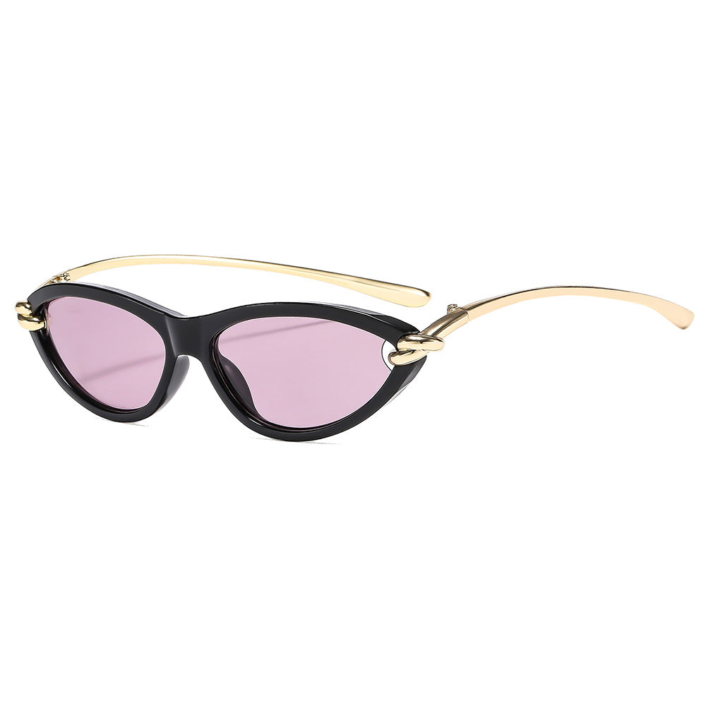 Cat Eye UV400 Sunglasses with Metal Chain Legs