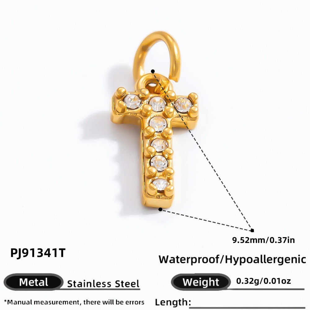 DIY Letter Pendant Necklace and Bracelet Set Stainless Steel Accessories