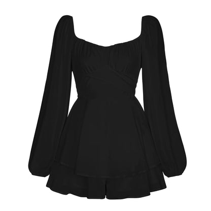 Trendy Women's Jumpsuit With Ruffle Shorts