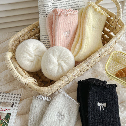 Winter Thermal Thick Plush Crew Frilly Socks
