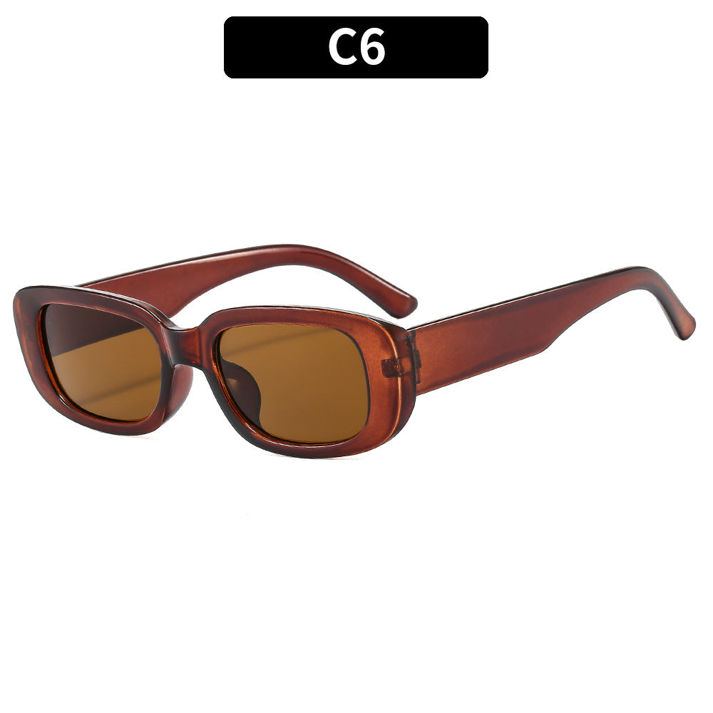 Trendy Square Frame Sunglasses Pink Lens Stylish Women's Eyewear