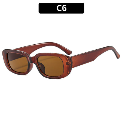 Trendy Square Frame Sunglasses Pink Lens Stylish Women's Eyewear
