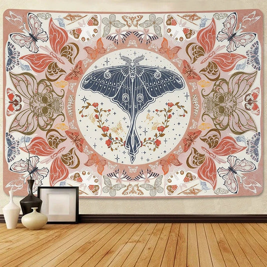 Bohemian Retro Butterfly Tapestry Insect Flower Tapestry Beautiful Hanging Cloth Skeleton Tapestry Stumbling Butterfly Tapestry