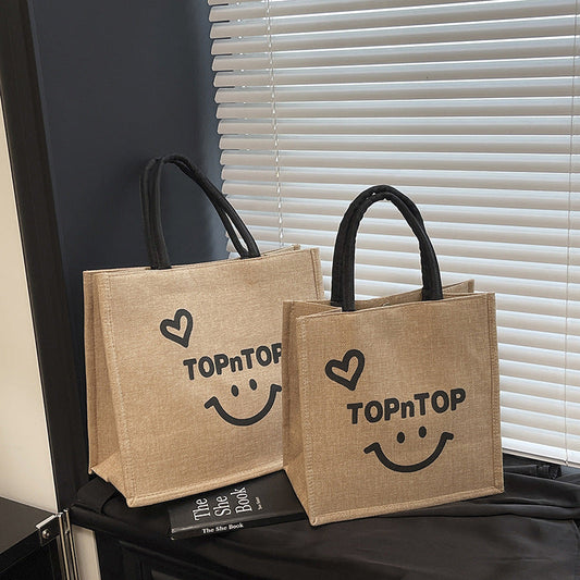 Trendy Canvas Tote Bag Large Capacity Grocery Bag
