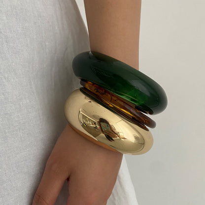 French Retro Enamel Gradient Round Bracelet