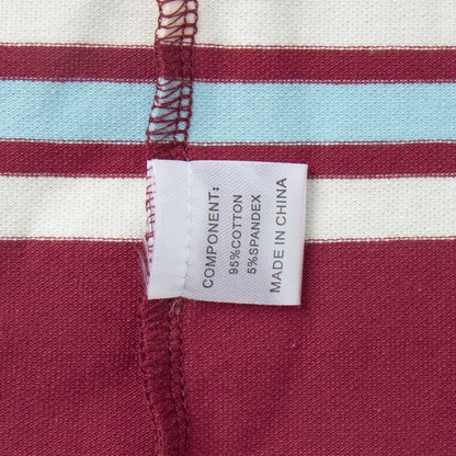Striped Polo Shirt for Women Loose Fit Retro Style