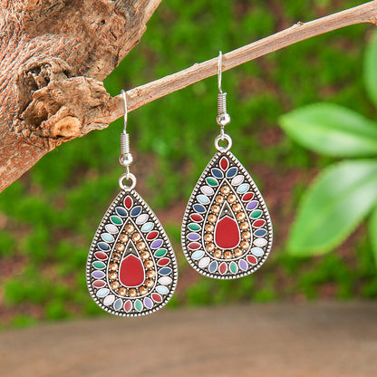 Bohemian Colorful Drop Oil Earrings Stylish Accessories