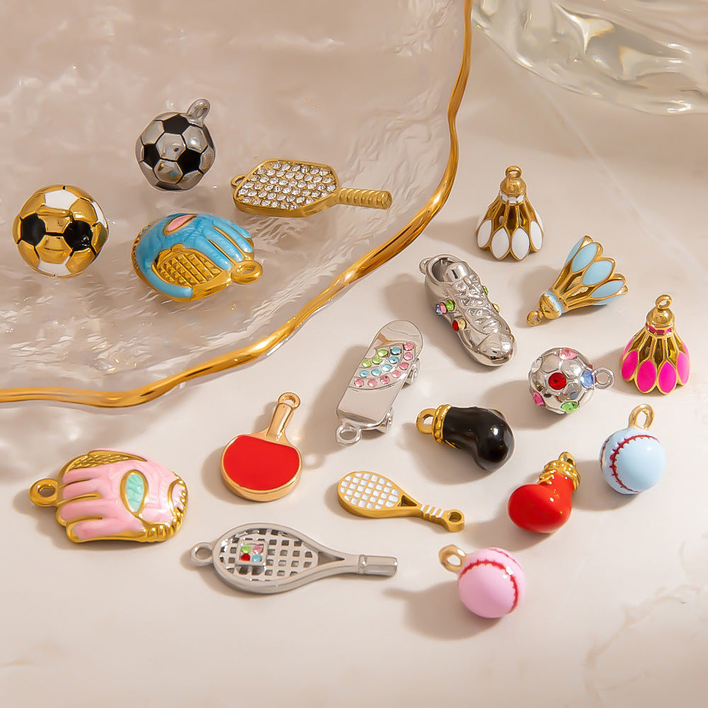 Stainless Steel DIY Sports Jewelry Accessories Keychain Pendant
