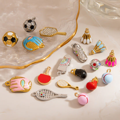 Stainless Steel DIY Sports Jewelry Accessories Keychain Pendant