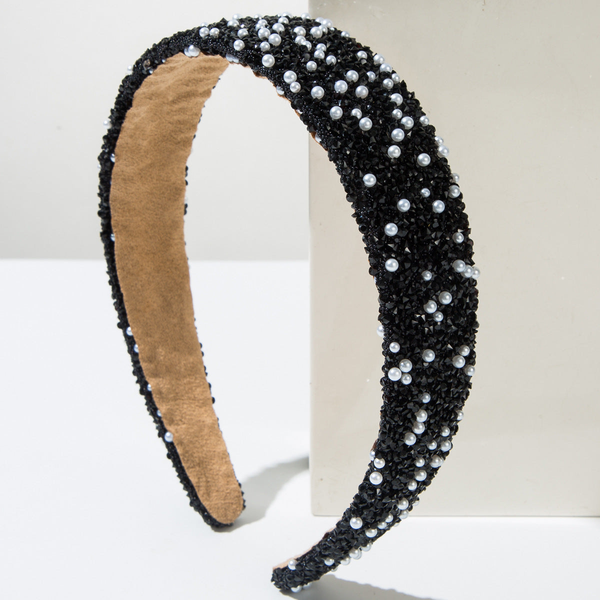 Colorful Pearls Rhinestone Headband Glamorous Women's Hair Accessory