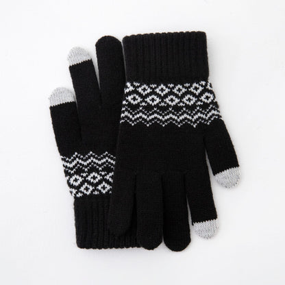 Winter Touchscreen Gloves Warm Acrylic Knitted Cycling Gloves