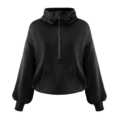 Trendy Color Block Hooded Sweatshirt Comfortable Casual Top