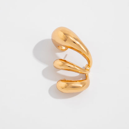 Geometric Metal Teardrop Earrings Fashion Statement Hoops