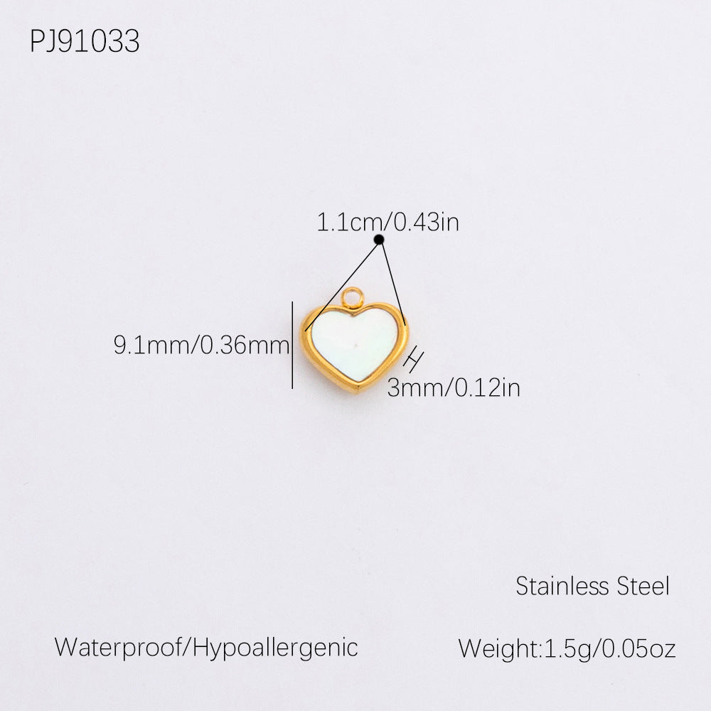 Vintage DIY 18K Gold Plated Stainless Steel Bow Star Heart Pendant