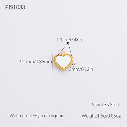 Vintage DIY 18K Gold Plated Stainless Steel Bow Star Heart Pendant