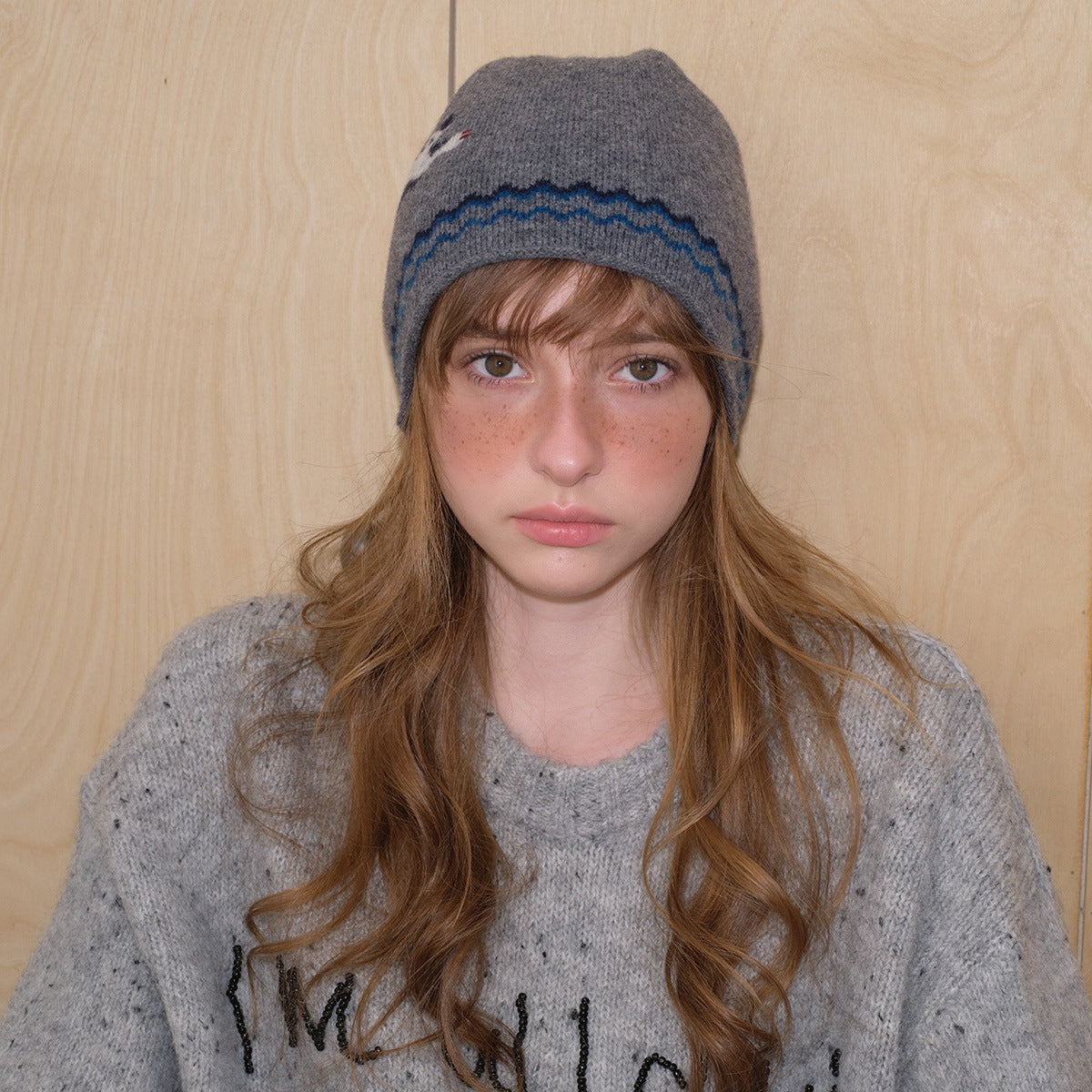 100% Pure Wool Cat Beanie Soft Knit Winter Hat