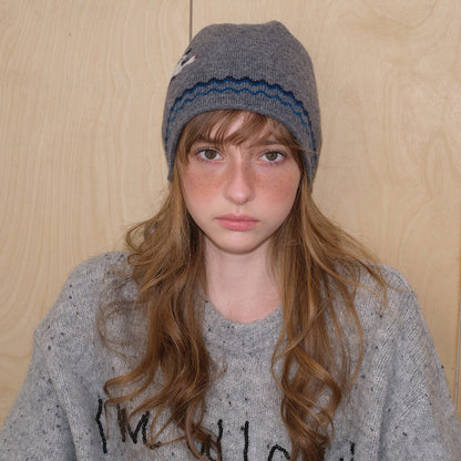 100% Pure Wool Cat Beanie Soft Knit Winter Hat
