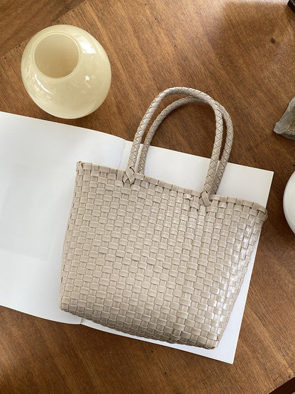 Summer Straw Tote Bag Handmade PVC Beach Shoulder Bag