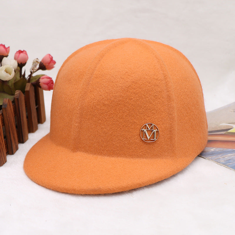 Trendy Wool Baseball Cap Adjustable Casual Sun Hat