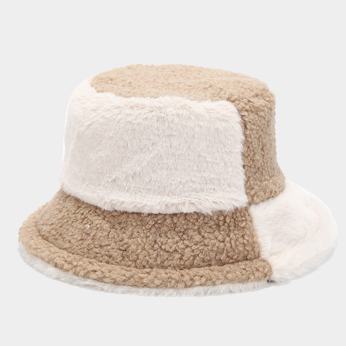 Trendy Color Block Thermal Wool Bucket Hat
