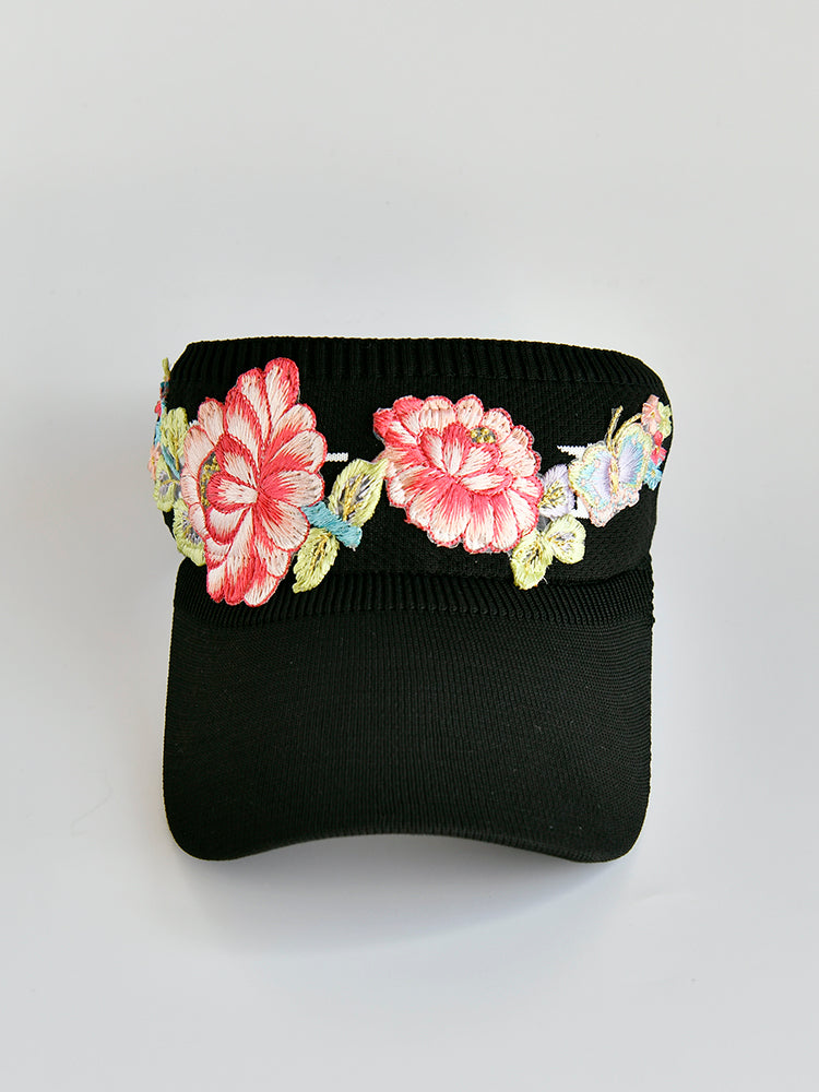 Sunshade Hat Women'S Spring And Summer National Embroidered Sunscreen Baseball Cap Outdoor Empty Top Sun Hat