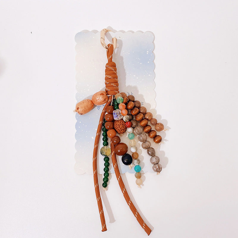 Cute Color Block Beaded Keychain Bag Charm