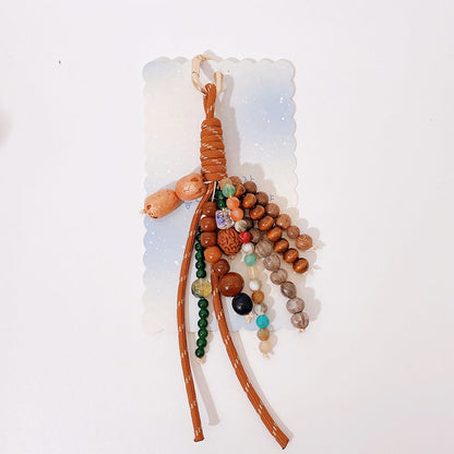 Cute Color Block Beaded Keychain Bag Charm