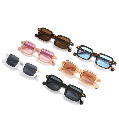 Square Retro Sunglasses Stylish AC Lens Sun Protection
