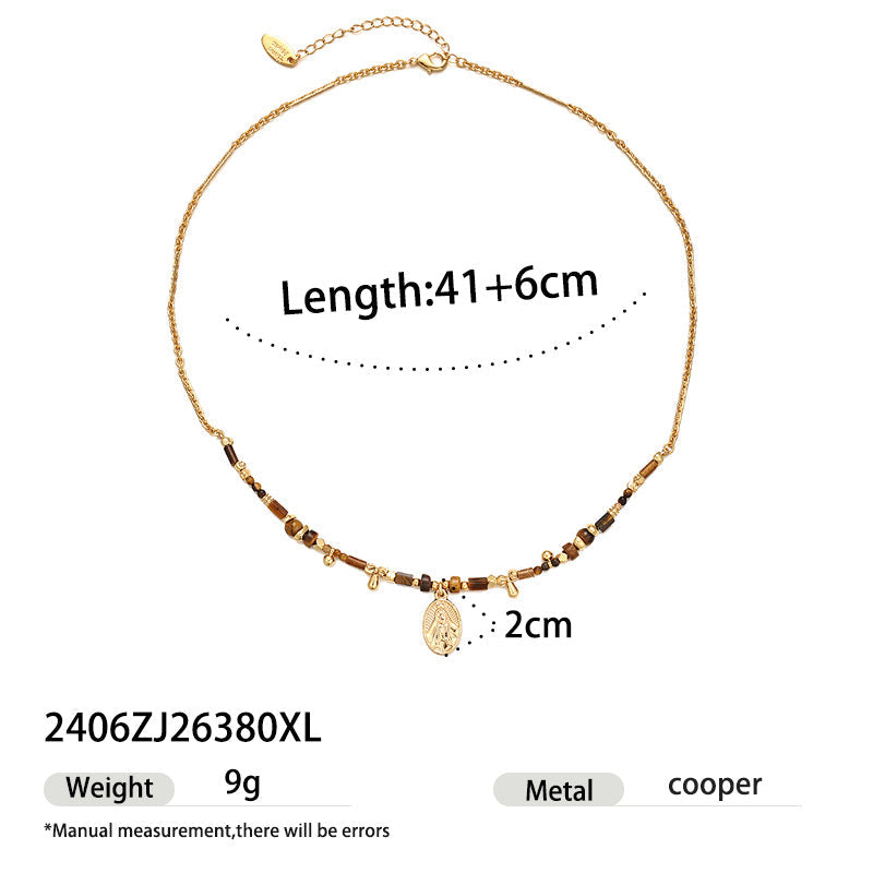 Vintage Gold Plated Tiger Eye Necklace