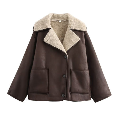 Winter Trendy Lapel Collar Thicken Warm Jacket