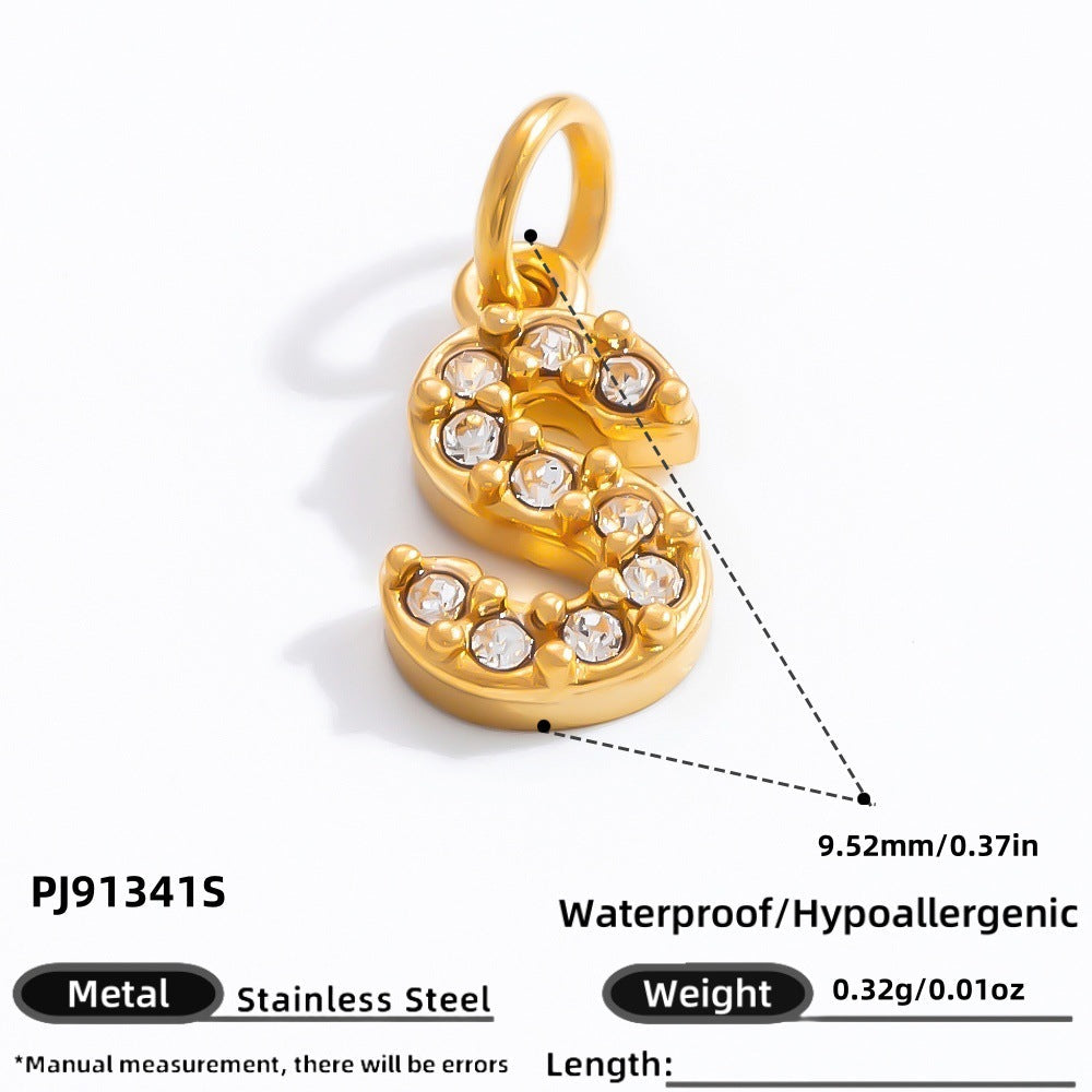 DIY Letter Pendant Necklace and Bracelet Set Stainless Steel Accessories