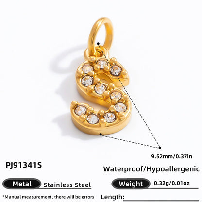 DIY Letter Pendant Necklace and Bracelet Set Stainless Steel Accessories