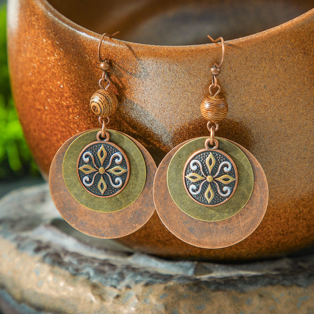 Ethnic Style Alloy Water Drop Earrings for Women