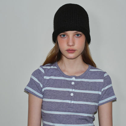Solid Color Knitted Wool Beanie Hat for Men and Women